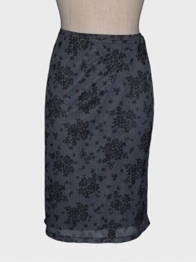 Express Floral Mesh Pencil Skirt